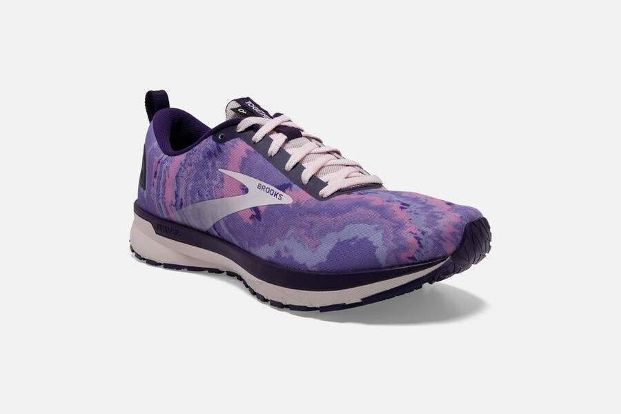 Brooks Revel 4 Road Loopschoenen Dames - Paars/Zilver/Roze - 159782IXL